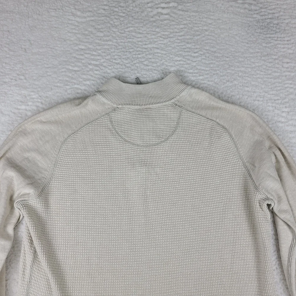 Tommy Bahama Sweater Mens Large Beige‎ Knitted Quarter Zip Sweatshirt